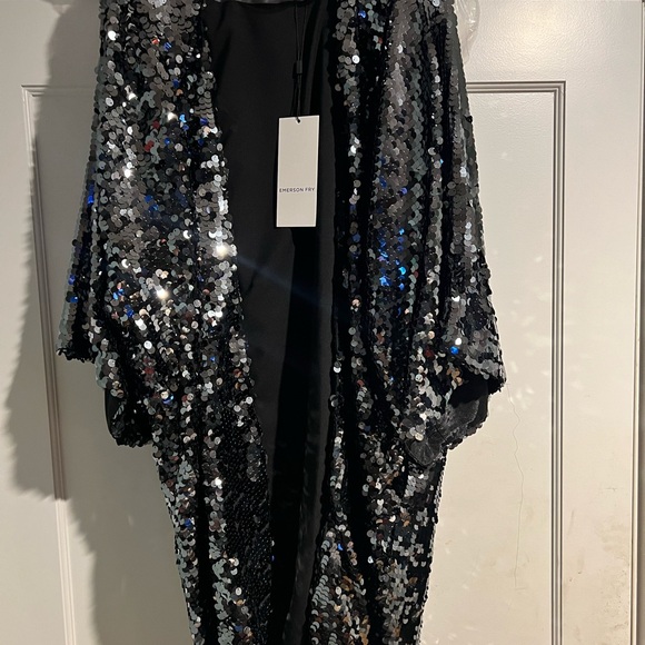 SEQUIN JACKET - GUNMETAL SEQUINS. M/L NWT - Picture 13 of 13